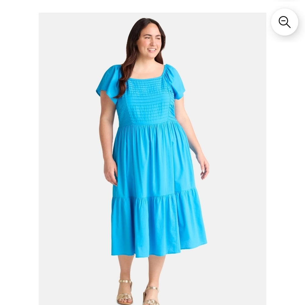 Terra & Sky Vibrant Blue Midi Dress
